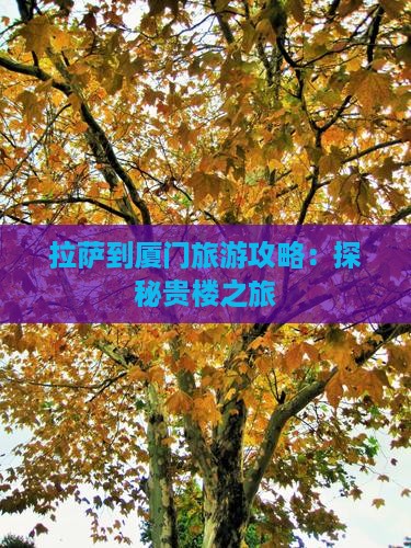 拉萨到厦门旅游攻略：探秘贵楼之旅