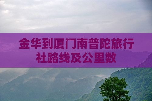金华到厦门南普陀旅行社