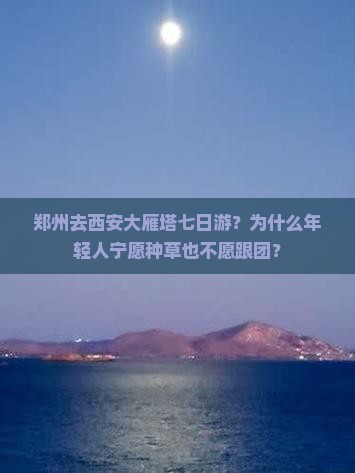 郑州去西安大雁塔七日游？为什么年轻人宁愿种草也不愿跟团？