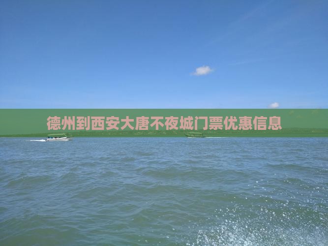 德州到西安大唐不夜城门票优惠信息