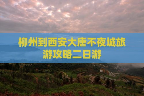 柳州到西安大唐不夜城旅游攻略二日游