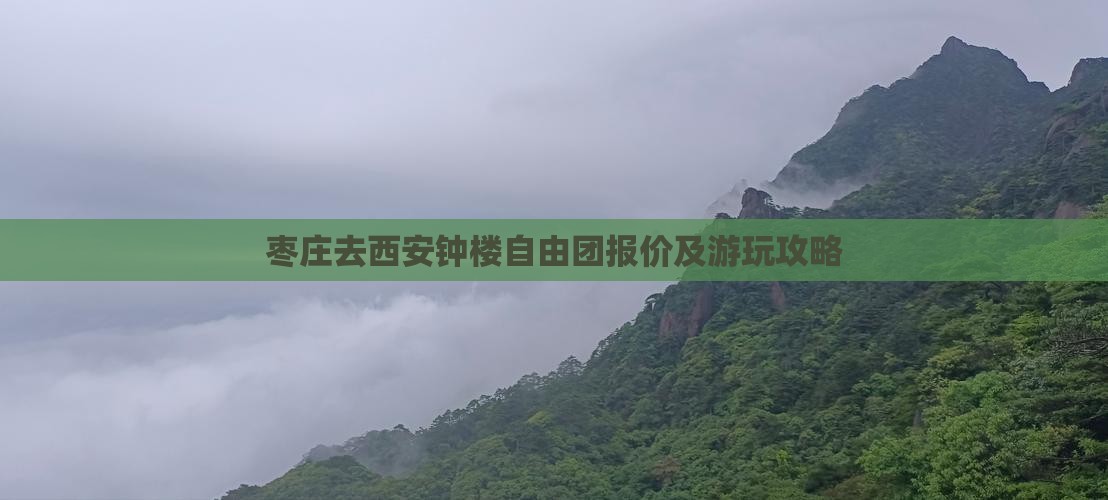 枣庄去西安钟楼自由团报价及游玩攻略