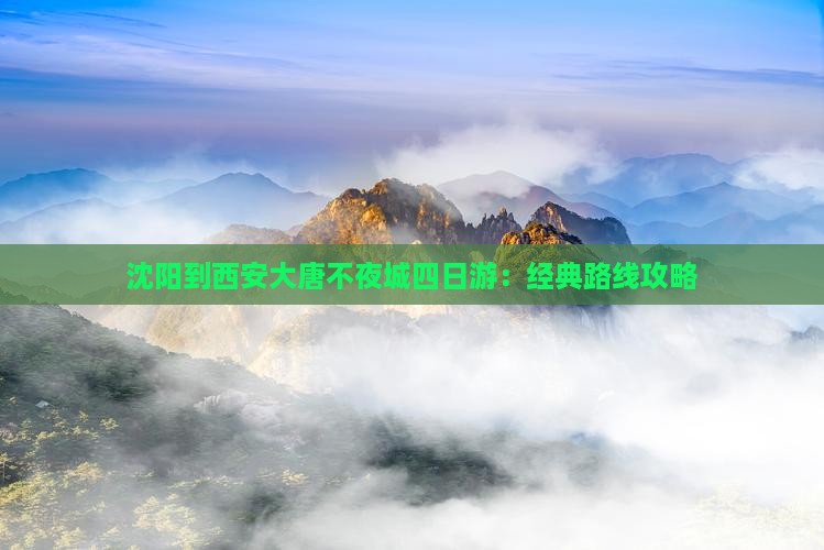沈阳到西安大唐不夜城四日游：经典路线攻略
