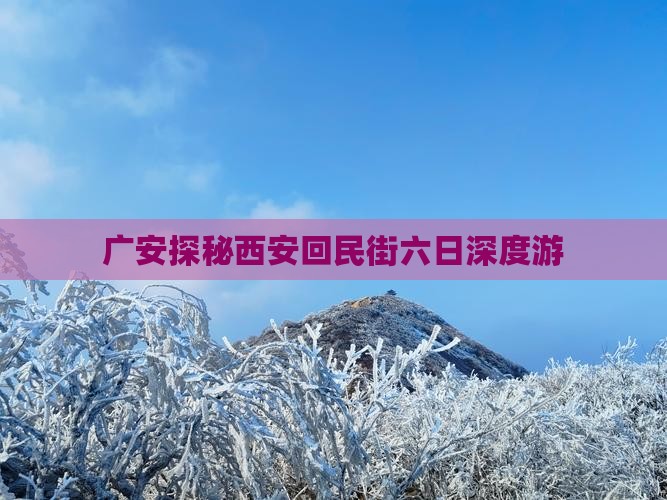 广安探秘西安回民街六日深度游