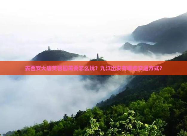 去西安大唐芙蓉园需要怎么玩？九江出发有哪些交通方式？