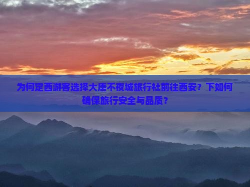 为何定西游客选择大唐不夜城旅行社前往西安？下如何确保旅行安全与品质？