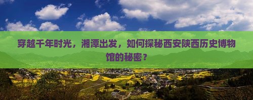 穿越千年时光，湘潭出发，如何探秘西安陕西历史博物馆的秘密？