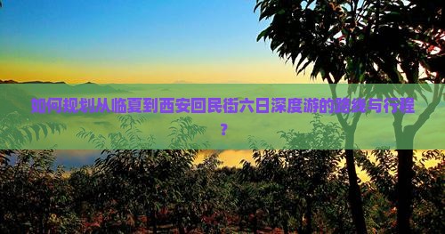 如何规划从临夏到西安回民街六日深度游的路线与行程？
