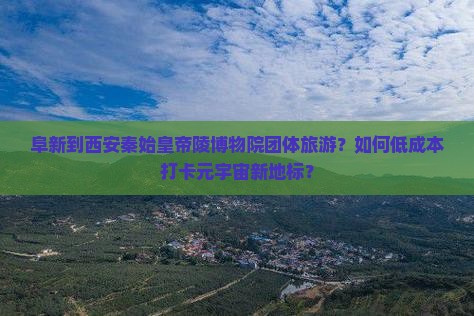 阜新到西安秦始皇帝陵博物院团体旅游？如何低成本打卡元宇宙新地标？