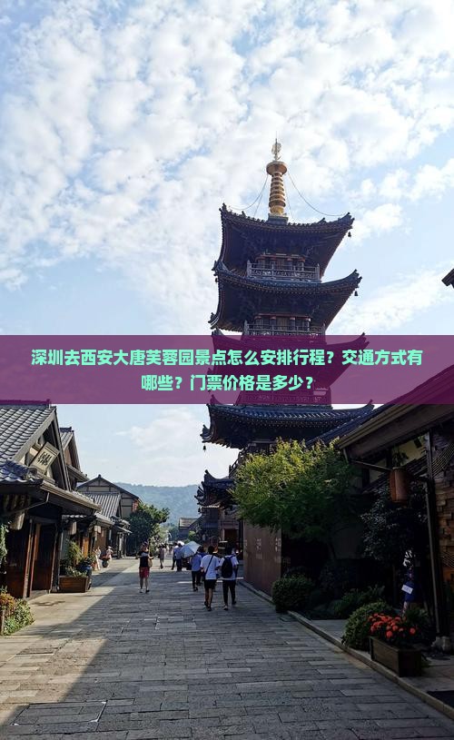 深圳去西安大唐芙蓉园景点怎么安排行程？交通方式有哪些？门票价格是多少？