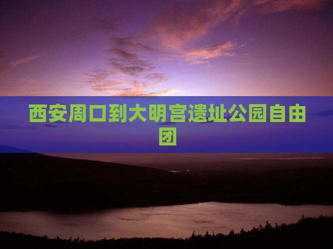 西安周口到大明宫遗址公园自由团