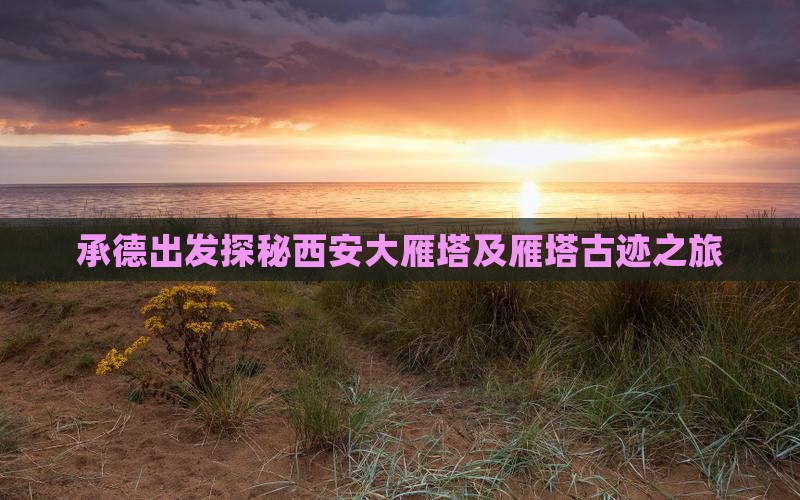 承德出发探秘西安大雁塔及雁塔古迹之旅