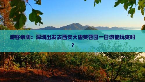 游客亲测：深圳出发去西安大唐芙蓉园一日游能玩爽吗？
