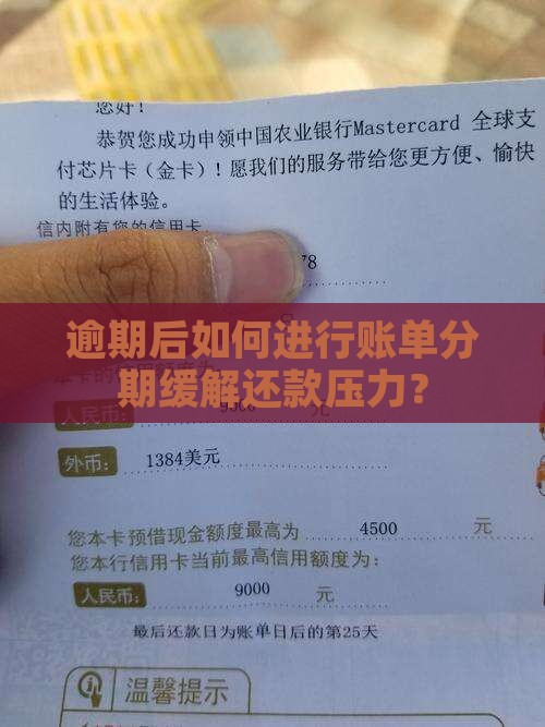 逾期后如何进行账单分期缓解还款压力？