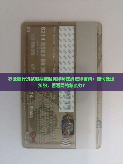 农业银行贷款逾期被起爽律师在线法律咨询：如何处理纠纷，看看网络怎么办？