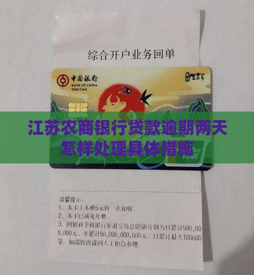 江苏农商银行贷款逾期两天怎样处理具体措施
