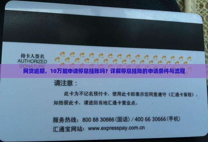 网贷逾期，10万能申请停息挂账吗？详解停息挂账的申请条件与流程