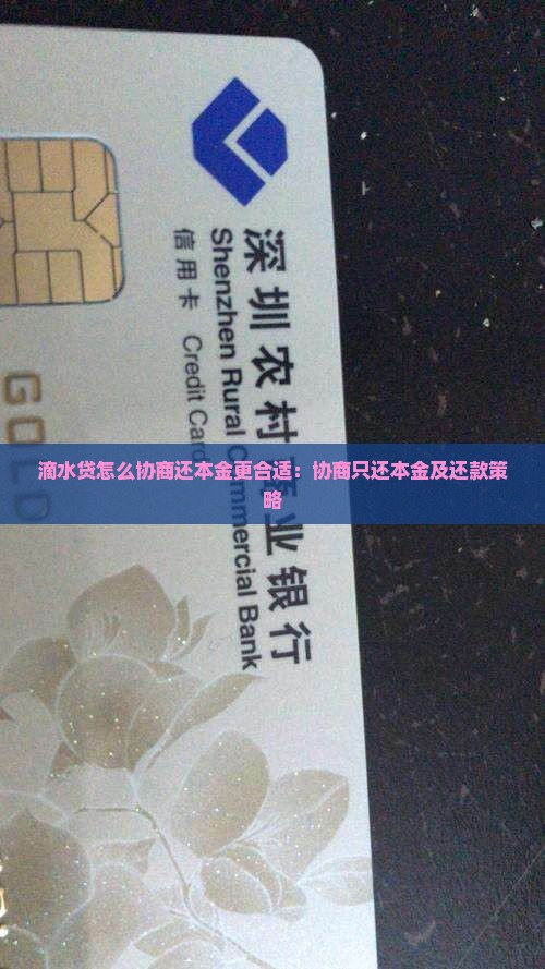 滴水贷怎么协商还本金更合适：协商只还本金及还款策略