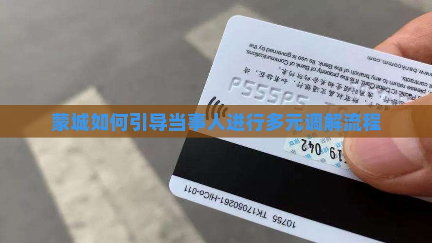 蒙城如何引导当事人进行多元调解流程