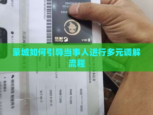 蒙城如何引导当事人进行多元调解流程