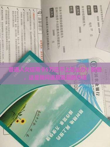 普通人欠信用卡5万还不上怎么办？别慌，这是我问遍朋友后的办法