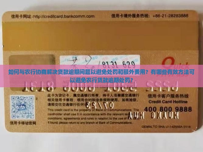 农行贷款逾期怎么协商避免处罚