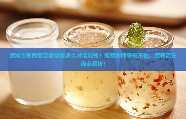 燕窝雪燕同煮究竟需要多久才能炖熟？炖煮时间掌握不住，营养流失痛点解析！