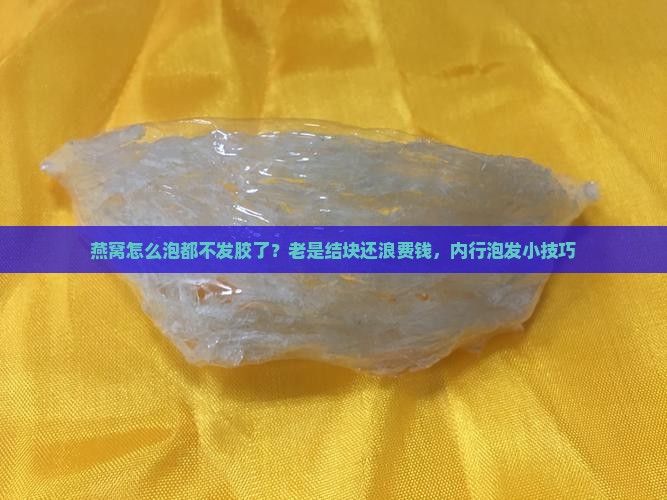 燕窝怎么泡都不发胶了？老是结块还浪费钱，内行泡发小技巧