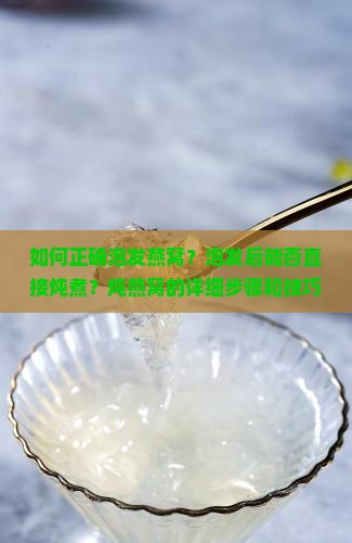 如何正确泡发燕窝？泡发后能否直接炖煮？炖燕窝的详细步骤和技巧是什么？