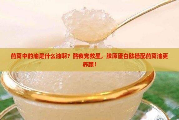 燕窝中的油是什么油啊？熬夜党救星，胶原蛋白肽搭配燕窝油更养颜！