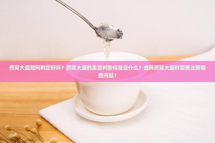 燕窝大盏如何判定好坏？燕窝大盏的质量判断标准是什么？选购燕窝大盏时需要注意哪些问题？