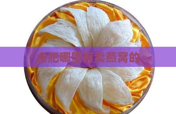 合肥哪里有卖燕窝的