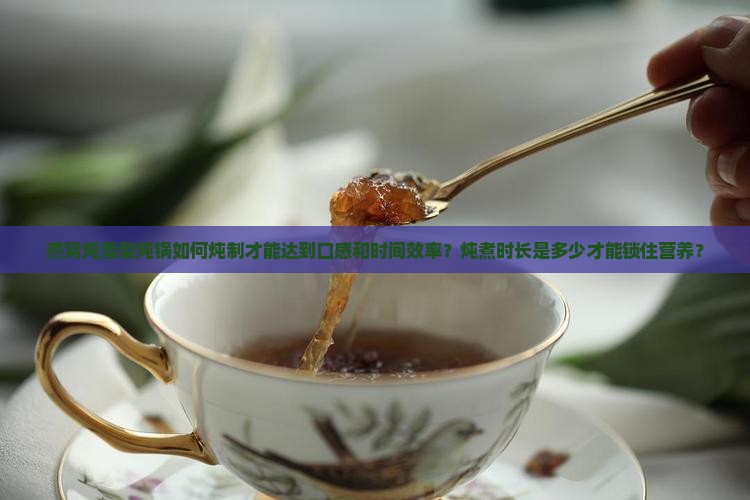 燕窝炖雪梨炖锅如何炖制才能达到口感和时间效率？炖煮时长是多少才能锁住营养？