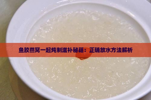 鱼胶燕窝一起炖制滋补秘籍：正确放水方法解析