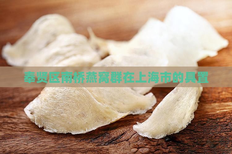 奉贤区南桥燕窝群在上海市的具置