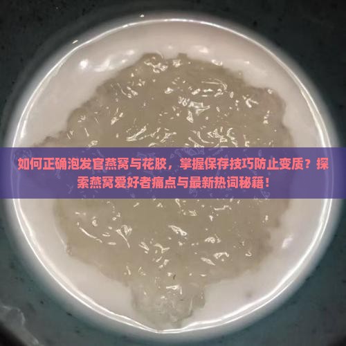 如何正确泡发官燕窝与花胶，掌握保存技巧防止变质？探索燕窝爱好者痛点与最新热词秘籍！