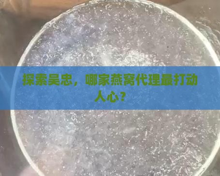 探索吴忠，哪家燕窝代理最打动人心？