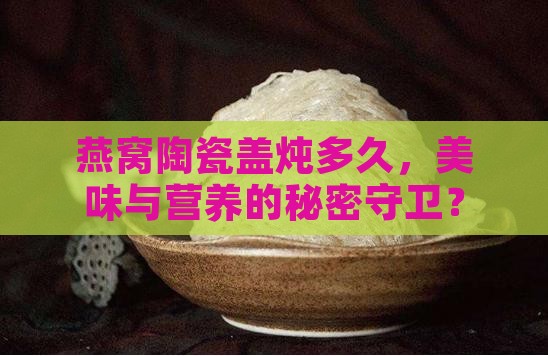 燕窝陶瓷盖炖多久，美味与营养的秘密守卫？
