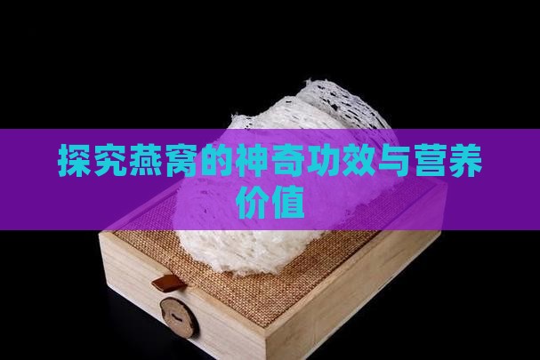 探究燕窝的神奇功效与营养价值