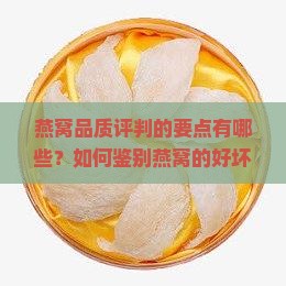 燕窝品质评判的要点有哪些？如何鉴别燕窝的好坏与真伪？燕窝评价标准详解及选购指南