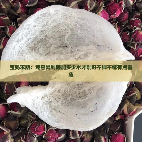 宝妈求助：炖燕窝到底加多少水才刚好不稠不稀有点着急