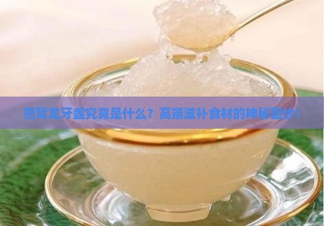 燕窝龙牙盏究竟是什么？高端滋补食材的神秘面纱！