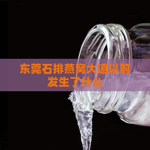 东莞石排燕窝大道以前发生了什么