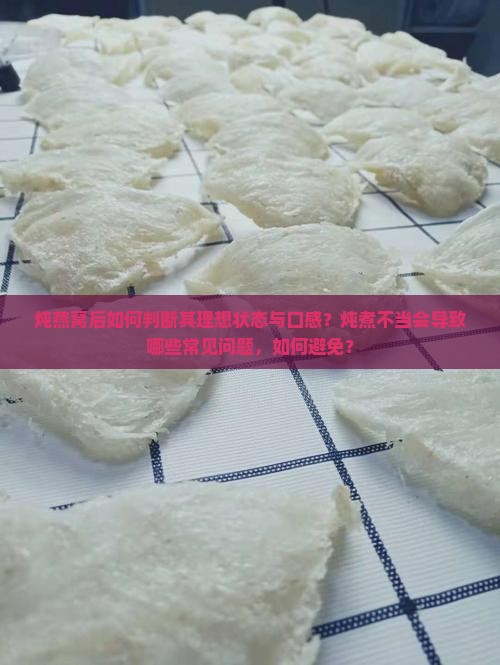 炖燕窝后如何判断其理想状态与口感？炖煮不当会导致哪些常见问题，如何避免？
