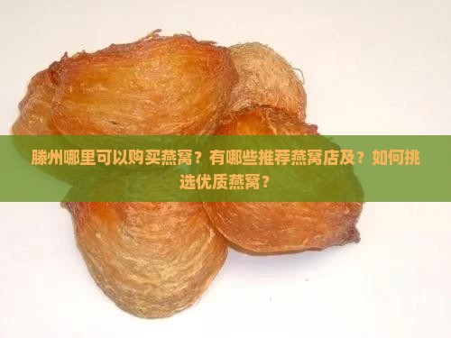 滕州哪里可以购买燕窝？有哪些推荐燕窝店及？如何挑选优质燕窝？