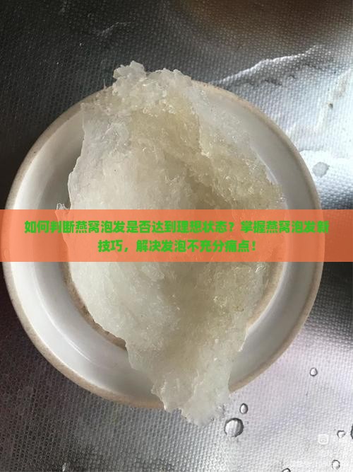 如何判断燕窝泡发是否达到理想状态？掌握燕窝泡发新技巧，解决发泡不充分痛点！