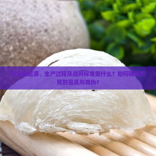 燕窝的起源、生产过程及选购标准是什么？如何确保燕窝的品质与真伪？
