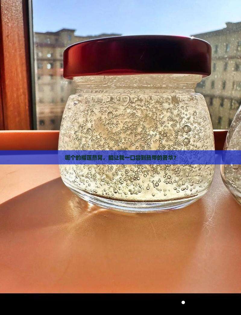 哪个的榴莲燕窝，能让我一口尝到热带的奢华？