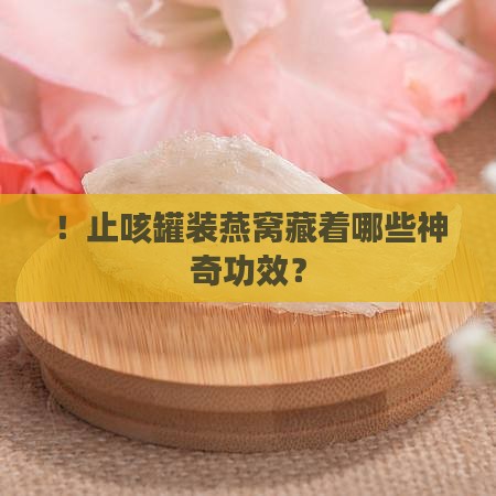 ！止咳罐装燕窝藏着哪些神奇功效？