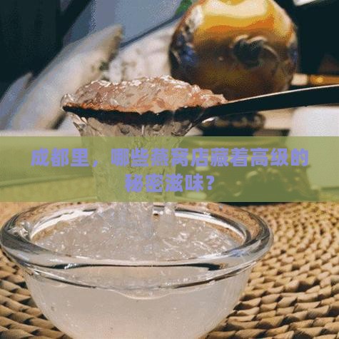 成都里，哪些燕窝店藏着高级的秘密滋味？